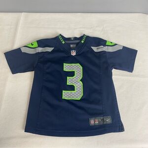 NFL Kids Seattle Seahawks #3 Navy & Neon Green Jersey